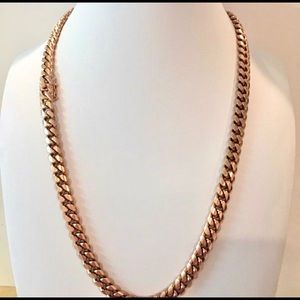 22 mm Rose Gold plated Cuban Link chain.